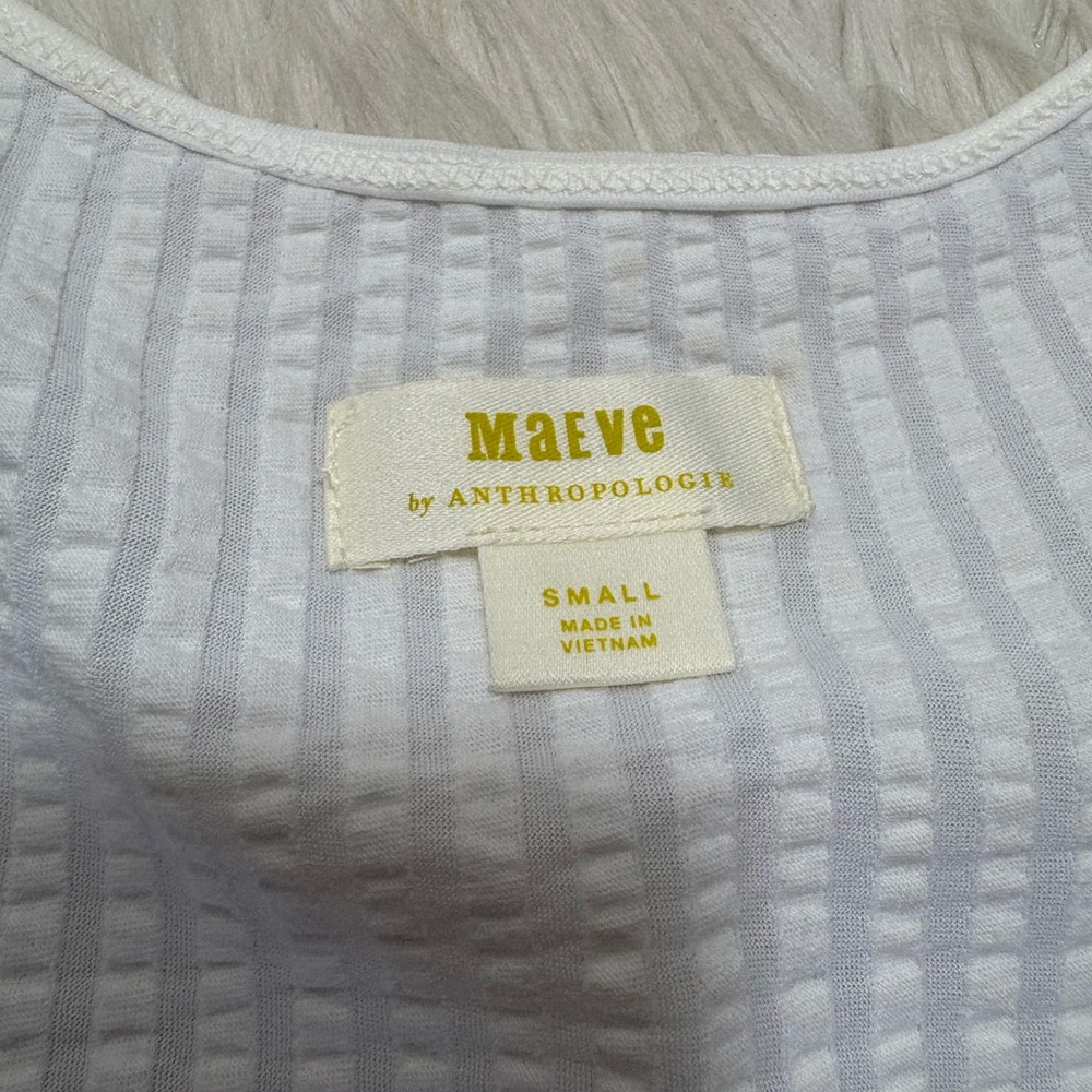 MAEVE White Textured Sleeveless Square-Neck Tank Top - Picture 5 of 7
